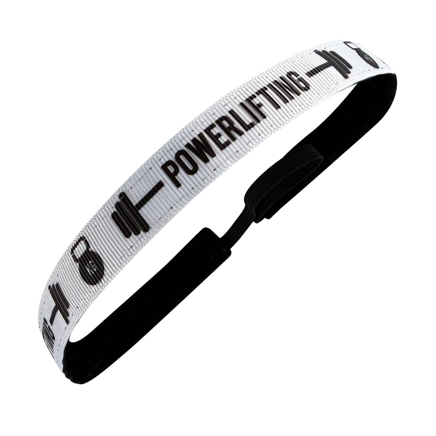 Powerlifting Weights | White, Black | 5/8 Inch Sweaty Bands Non Slip Headband