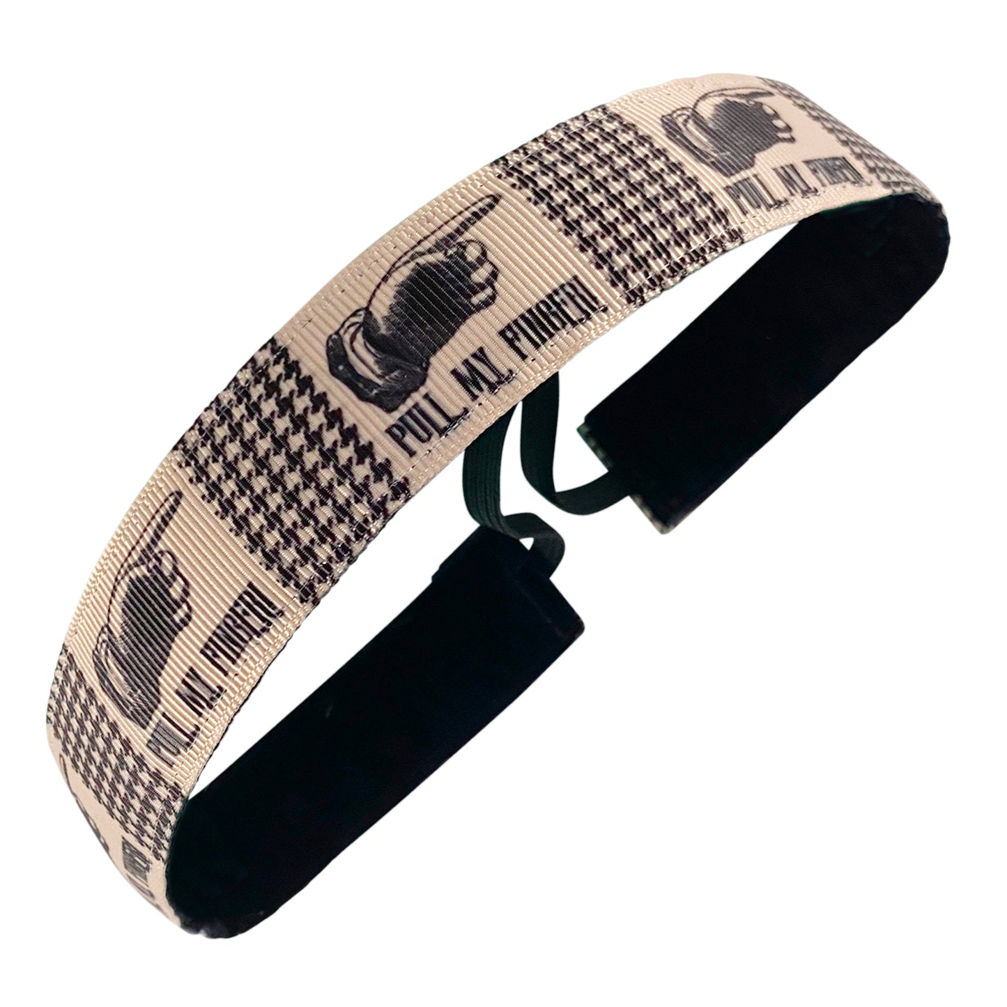 Pull My Finger | Black, Tan | 1 Inch Sweaty Bands Non Slip Headband