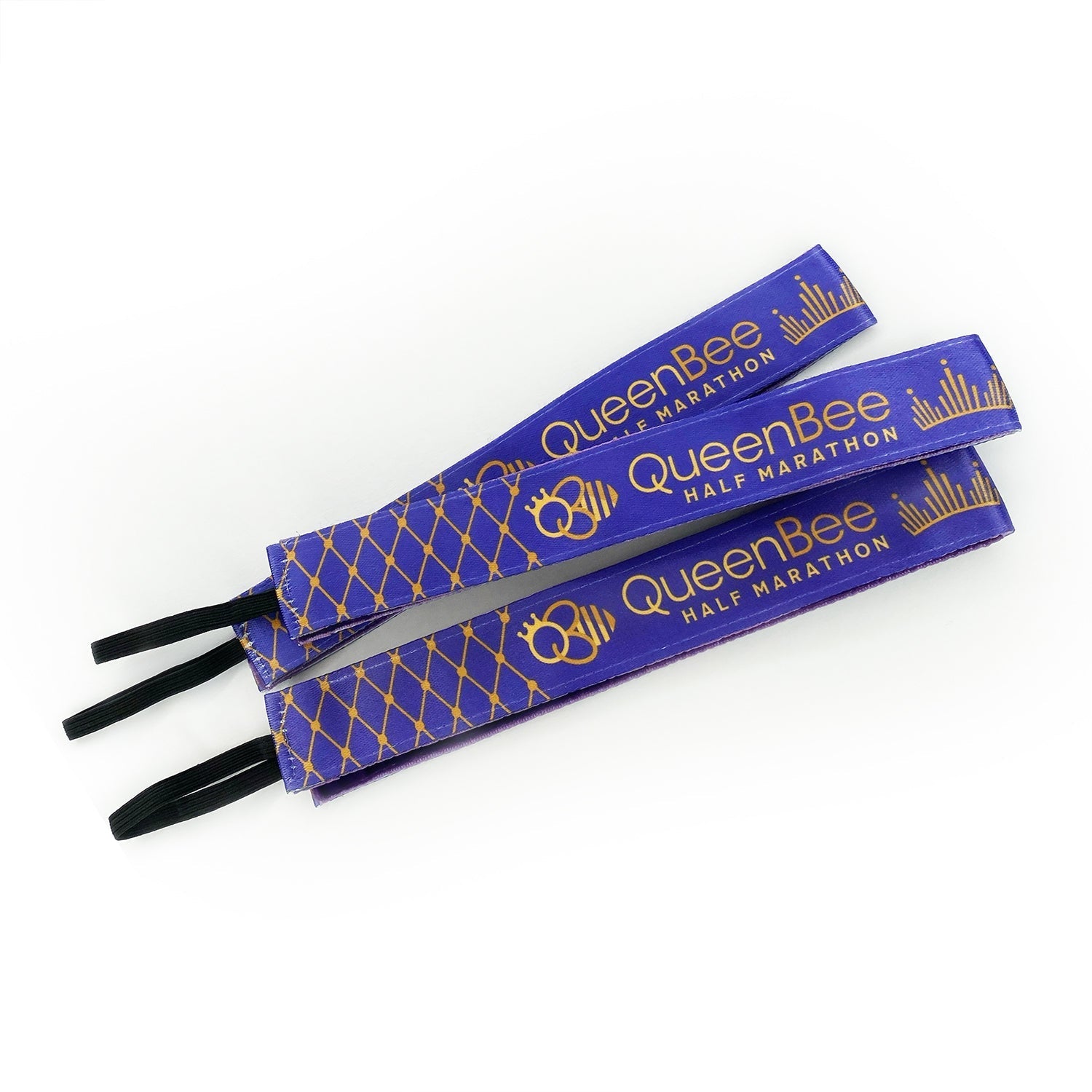 Queen Bee | Purple, Gold | 1 Inch Sweaty Bands Non Slip Headband