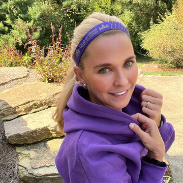 Queen Bee Purple, Gold Sweaty Bands Non-Slip Headbands