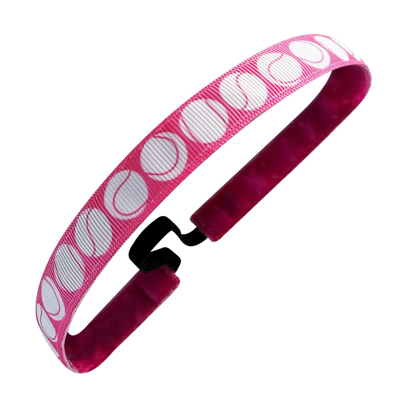 Queen of the Courts Tennis | Pink, White | 5/8 Inch Sweaty Bands Non Slip Headband