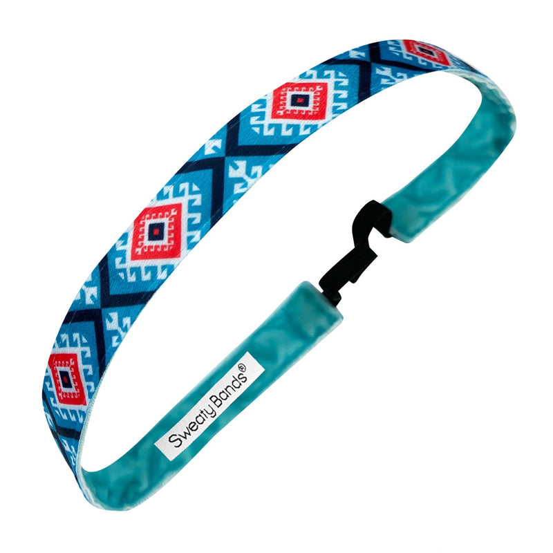 Right Frame of Mind | Turquoise, Black, Red | 5/8 Inch Sweaty Bands Non Slip Headband