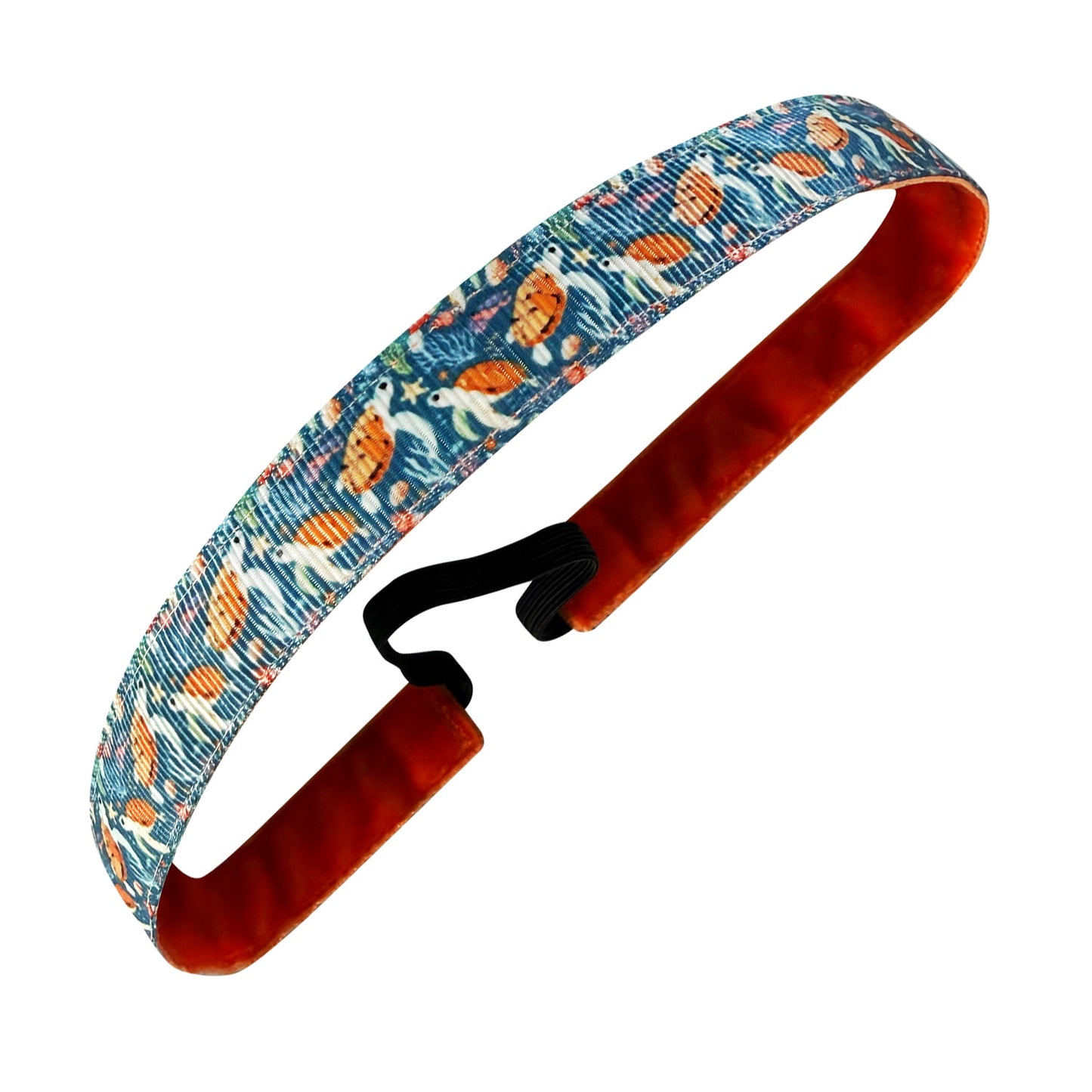 Sea Turtle Soul | Blue, Orange | 5/8 Inch Sweaty Bands Non Slip Headband