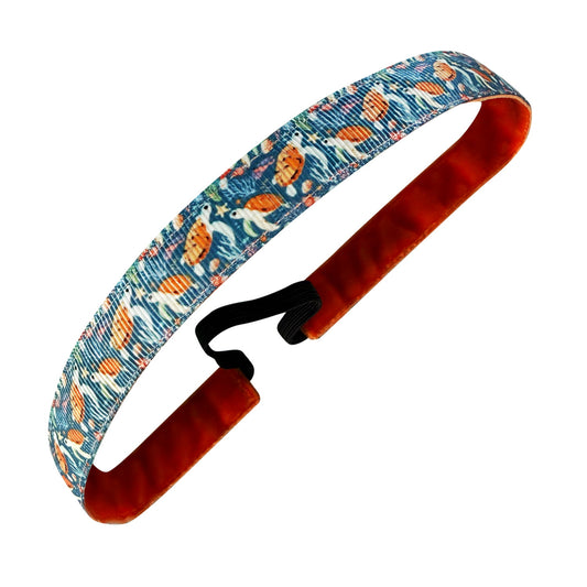 Sea Turtle Soul | Blue, Orange | 5/8 Inch Sweaty Bands Non Slip Headband