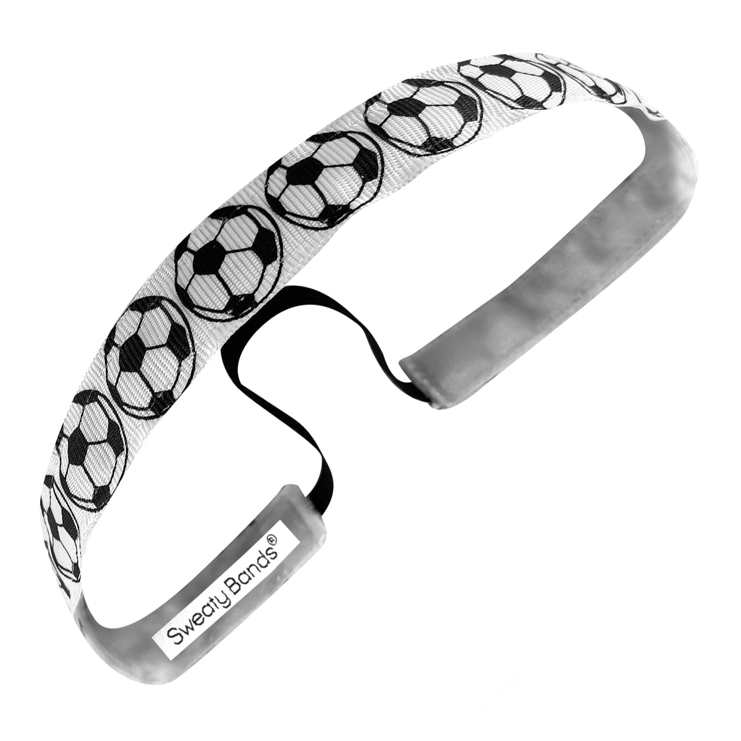 Soccer Stud | Black, White | 5/8 Inch Sweaty Bands Non Slip Headband