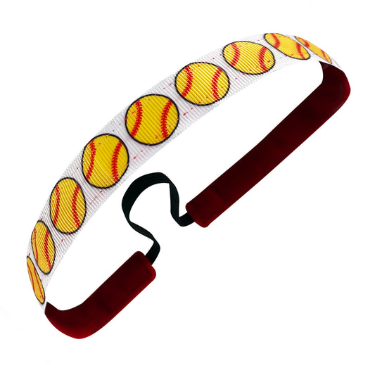 Softball Throwing Strikes | Yellow, Red | 3/4 Inch Sweaty Bands Non Slip Headband