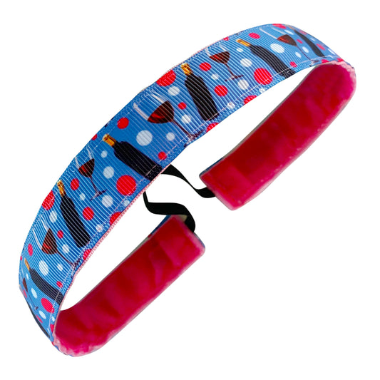 Spot On Sauvignon Wine | Blue, Multi | 1 Inch Sweaty Bands Non Slip Headband