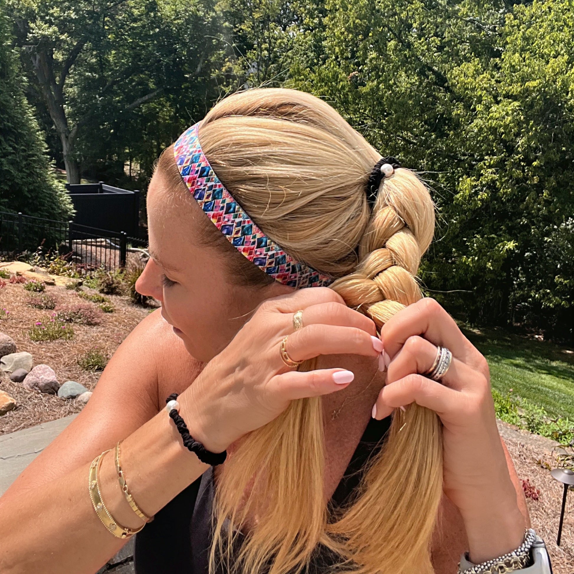 Stained Glass | 1 Inch Sweaty Bands Non Slip Headband