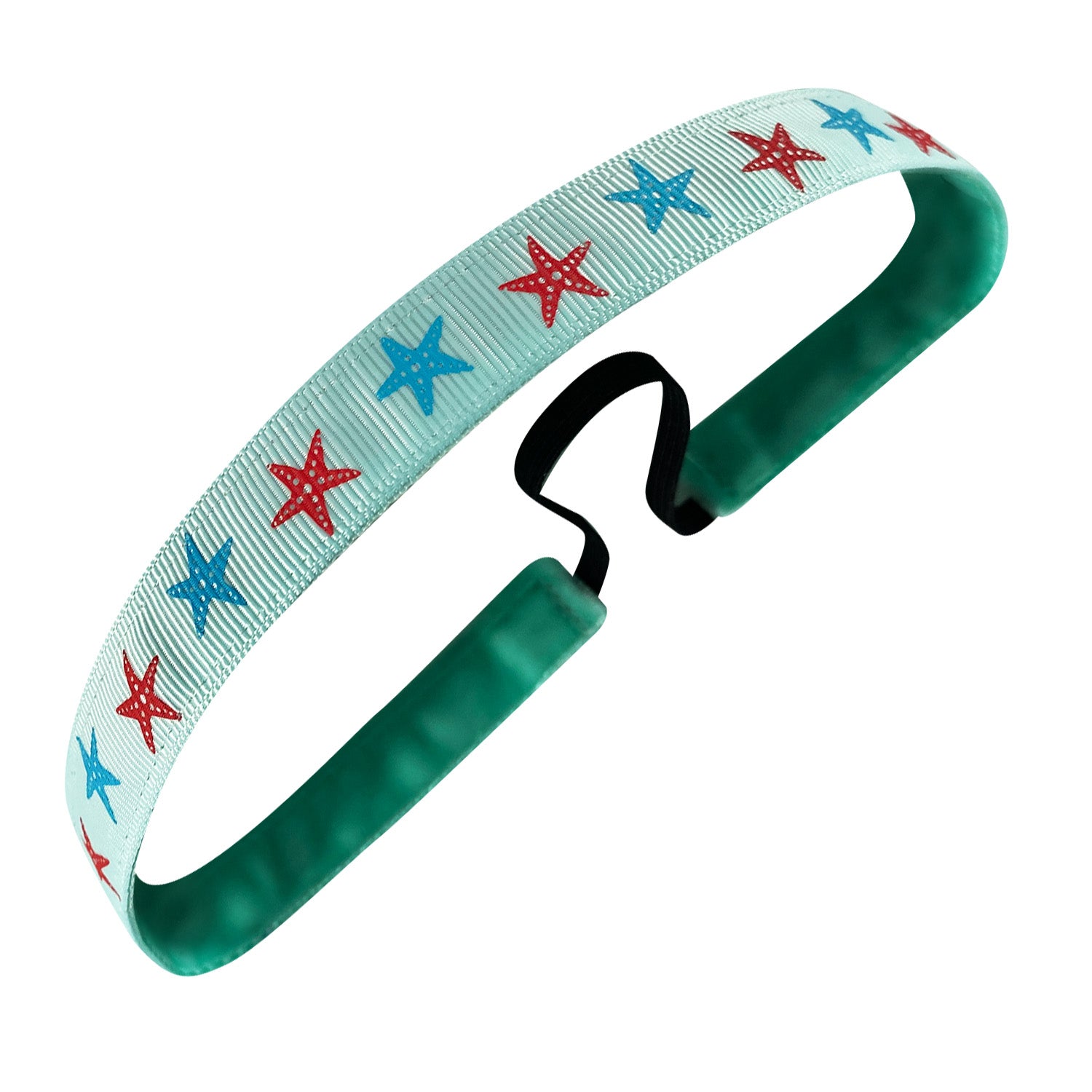 Starfish on Deck | Aqua, Red, Light Blue | 5/8 Inch Sweaty Bands Non Slip Headband