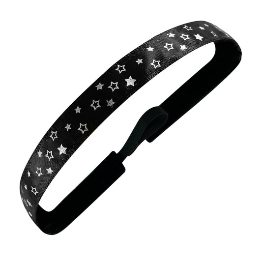 Starry Night | Black, Silver | 5/8 Inch Sweaty Bands Non Slip Headband
