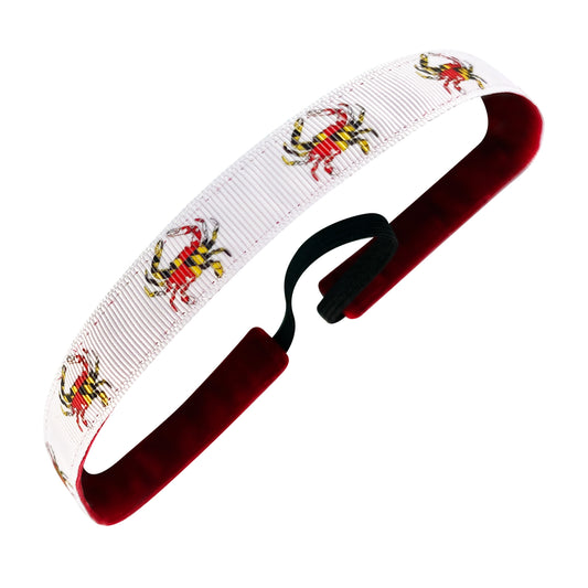 State Pride | Don't Be a Maryland Crab | White, Multi | 5/8 Inch Sweaty Bands Non Slip Headband