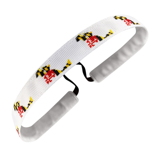 State Pride | State of Maryland | White, Multi | 5/8 Inch Sweaty Bands Non Slip Headband