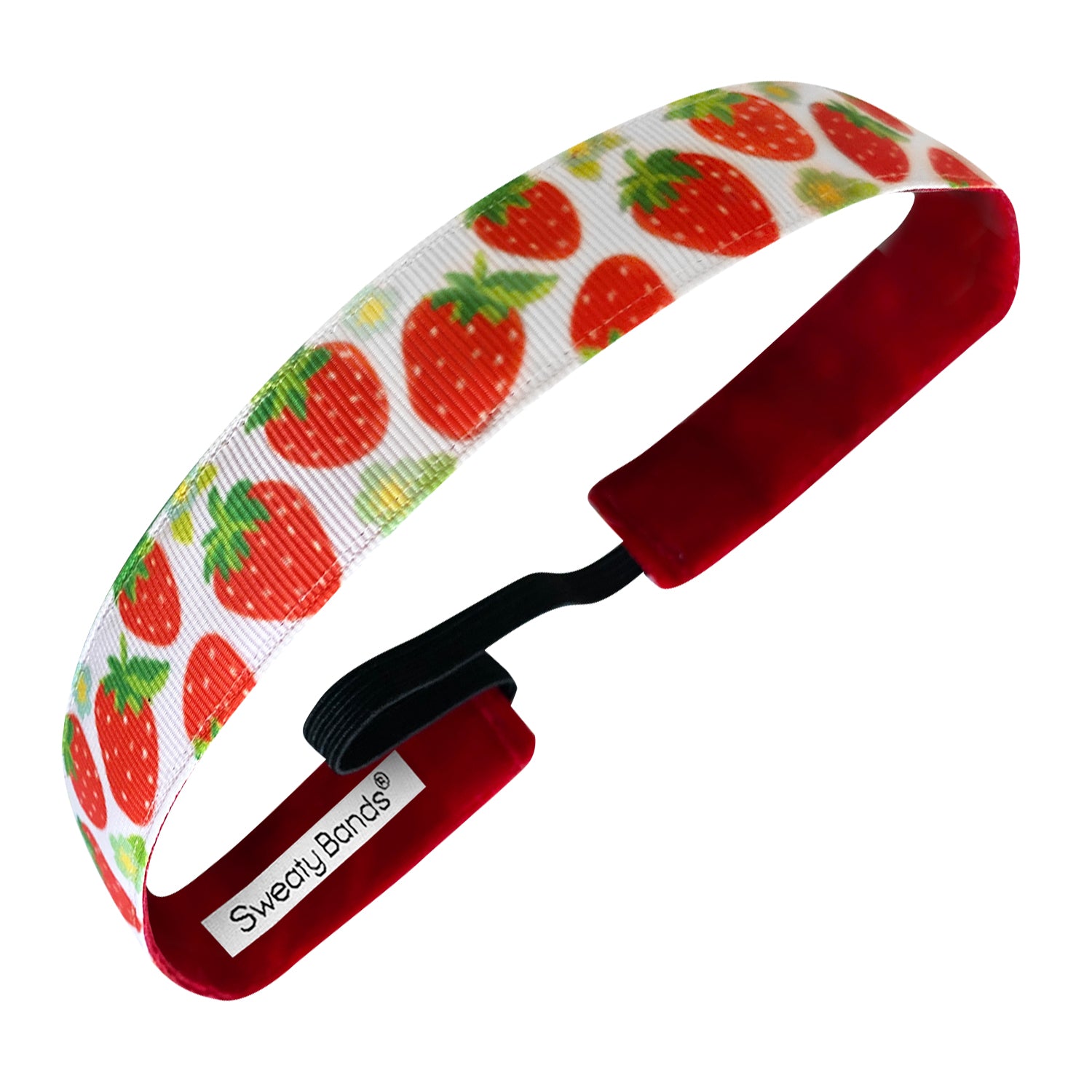Strawberry Fields Forever | White, Red | 1 Inch Sweaty Bands Non Slip Headband