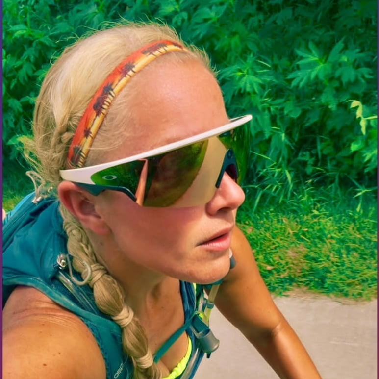 Sunset Palms | Red, Yellow | 5/8 Inch Sweaty Bands Non Slip Headband