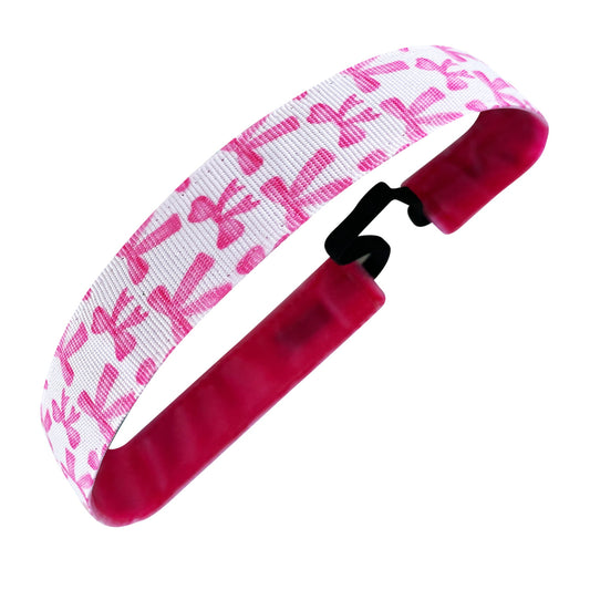 Sweet But Savage | White, Pink | 1 Inch Sweaty Bands Non Slip Headband