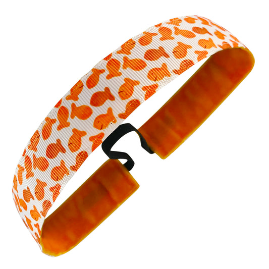 Swim Shady Goldfish | White, Orange | 1 Inch Sweaty Bands Non Slip Headband