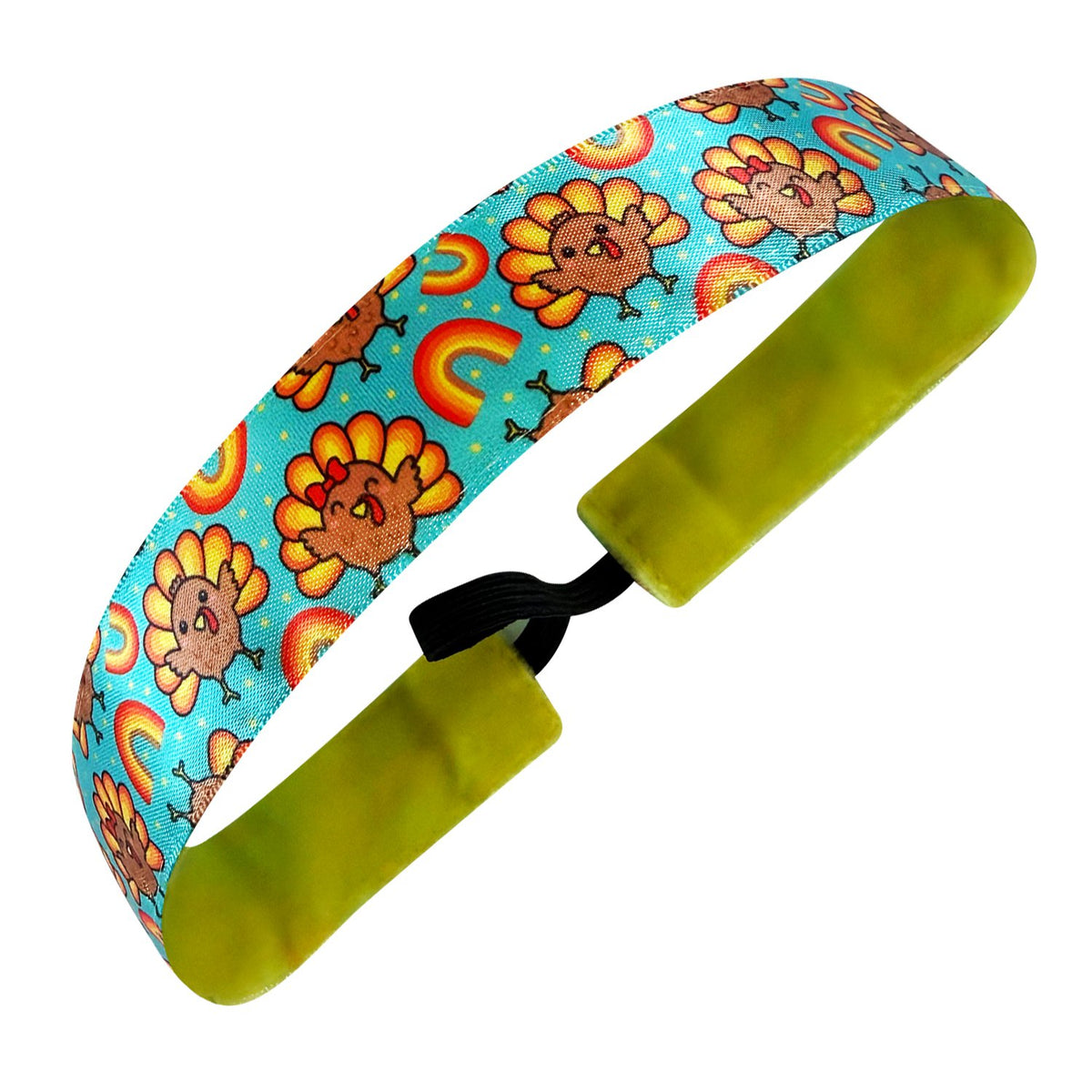Thanksgiving | Shake Your Tail Feathers | Light Blue, Multi | 1 Inch Sweaty Bands Non Slip Headband