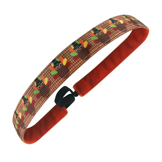 Thanksgiving | Talk Turkey to Me | Brown, Multi | 5/8 Inch Sweaty Bands Non Slip Headband