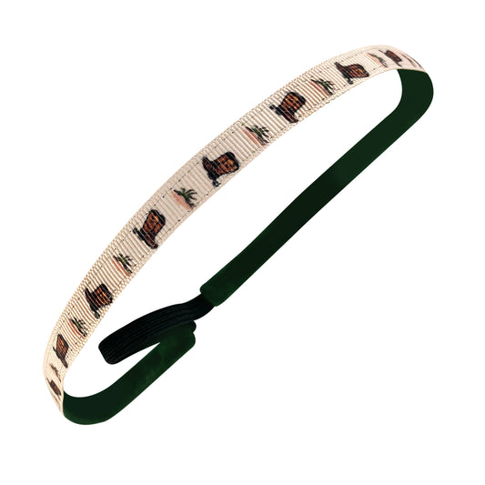 These Boots are Made for Walking | Tan, Brown | 3/8 Inch Sweaty Bands Non Slip Headband