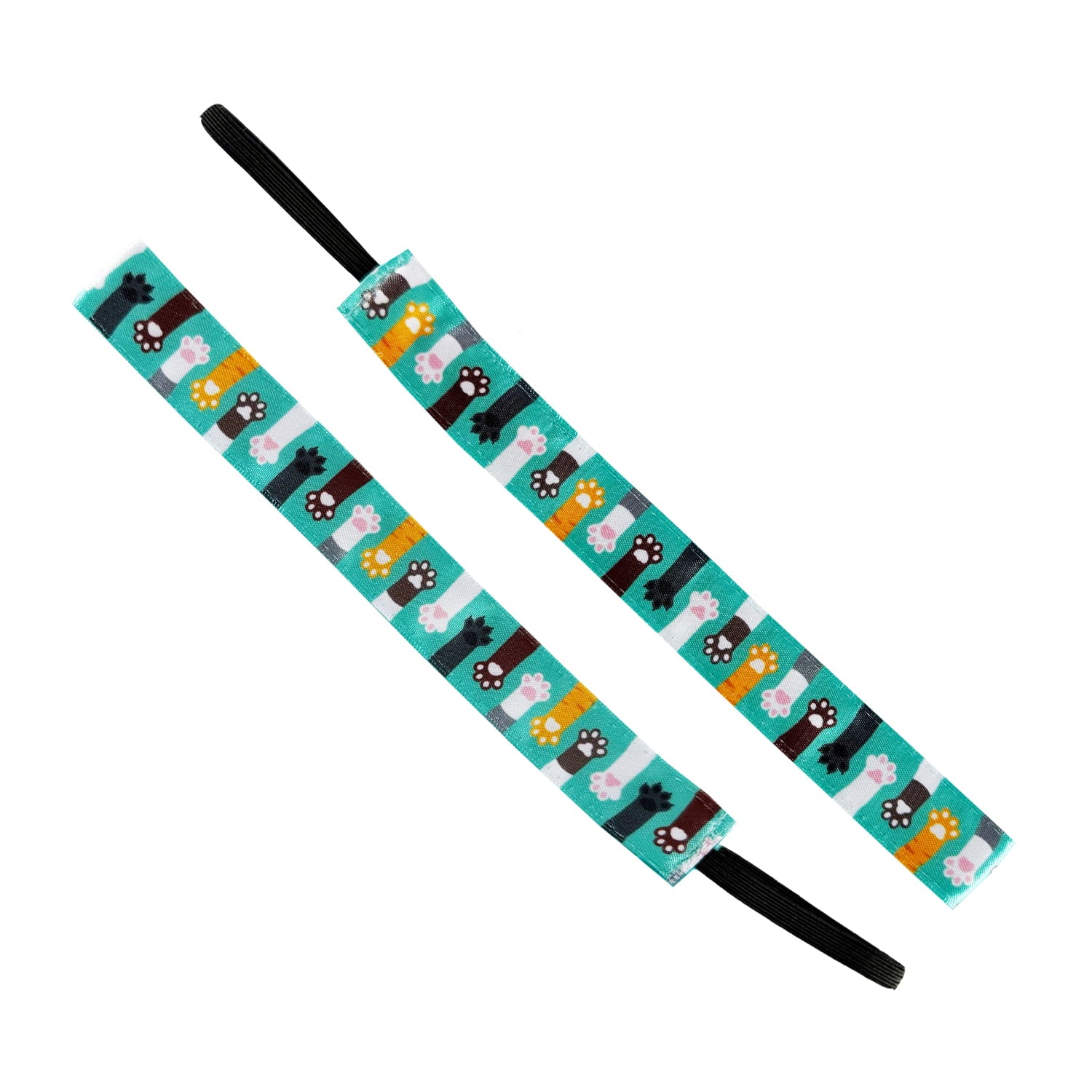 Toe Beans Cat Kitten | Aqua, Multi | 1 Inch Sweaty Bands Non Slip Headband