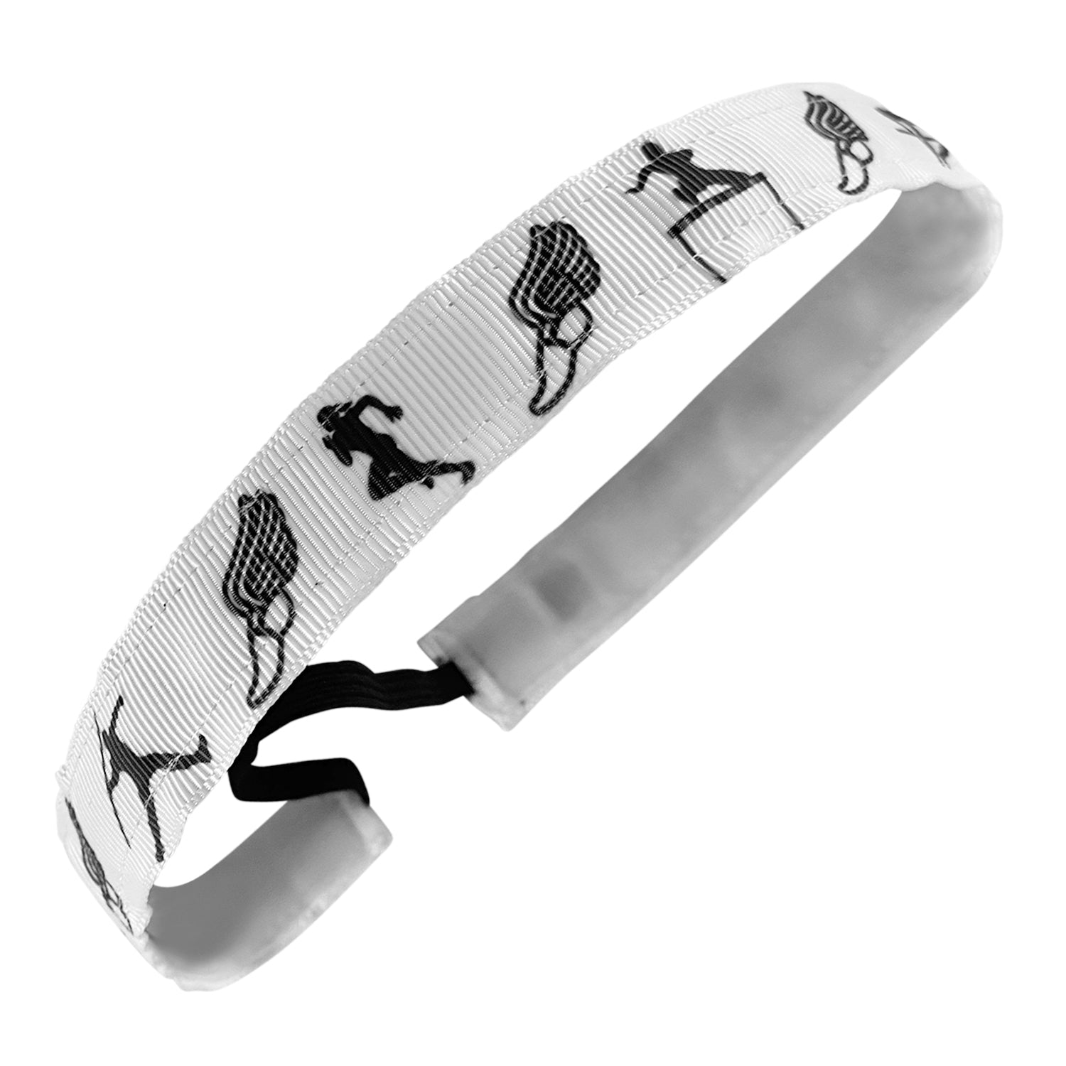 Track and Field Fever | White, Black | 5/8 Inch Sweaty Bands Non Slip Headband