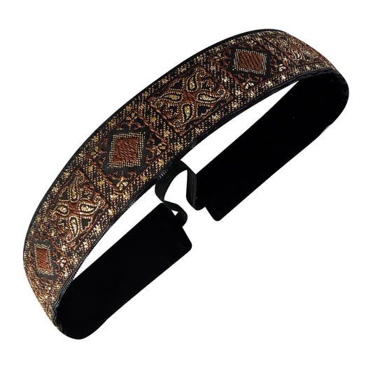 Treasure Chest | Black, Gold, Brown | 1 Inch Sweaty Bands Non Slip Headband
