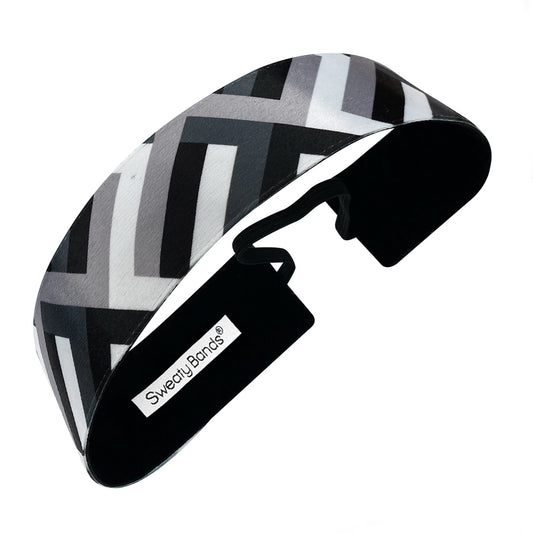 Turn of Events | Black, White | 1.5 Inch Sweaty Bands Non Slip Headband