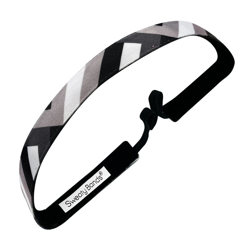 Turn of Events | Black, White | 5/8 Inch Sweaty Bands Non Slip Headband