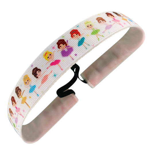 Twinkle Toes | White, Multi | 1 Inch Sweaty Bands Non Slip Headband