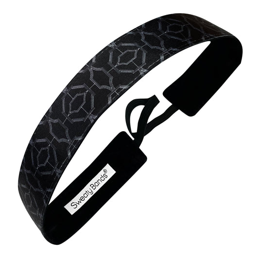 Uptown | Black, White | 1 Inch Sweaty Bands Non Slip Headband