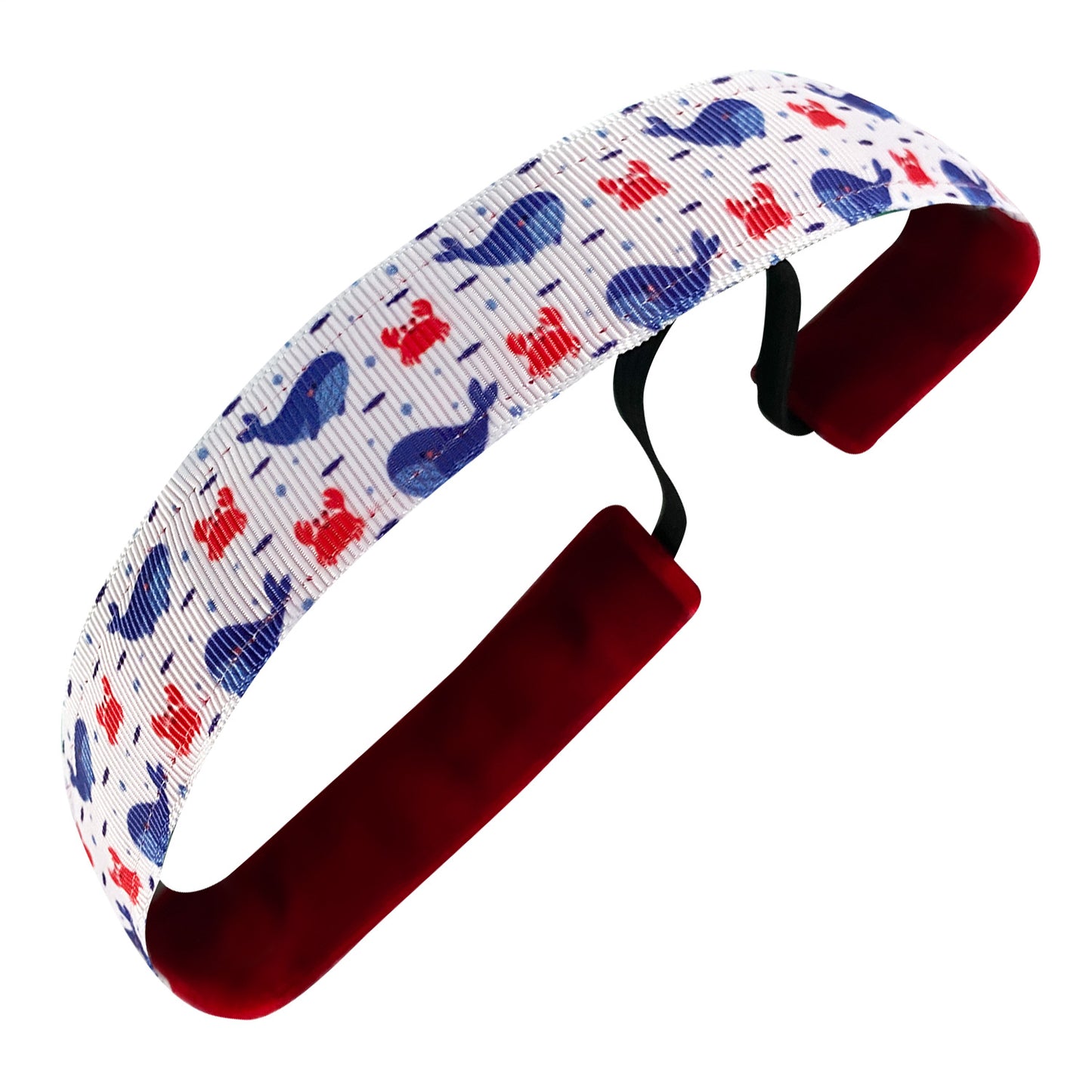 Whale of a Workout | White, Blue, Red | 1 Inch Sweaty Bands Non Slip Headband