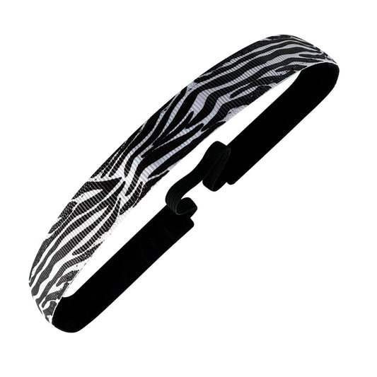 Zebra Stripes | Black, White | 5/8 Inch Sweaty Bands Non Slip Headband