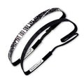 2 Pack | Blueprint Black, Rock Solid Black | 3/8 Inch Sweaty Bands Non Slip Headband