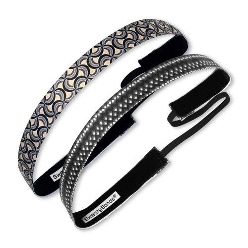 2 Pack | Paparazzi Black, Amaze Yourself | 5/8 Inch Sweaty Bands Non Slip Headband