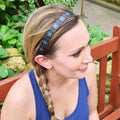 2 Pack | Understated Black, Finish Line Blue | 5/8 Inch Sweaty Bands Non Slip Headband