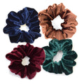 4 Pack | Fall Scrunchies | Bronze, Slate, Wine, Emerald Sweaty Bands Non Slip Headband