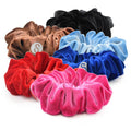 6 Pack | Scrunchies | Black, Red, Electric Blue, Magenta, Light Blue, Bronze Sweaty Bands