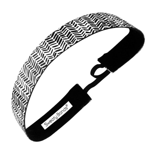 Aim High | Black, White | 1 Inch Sweaty Bands Non Slip Headband