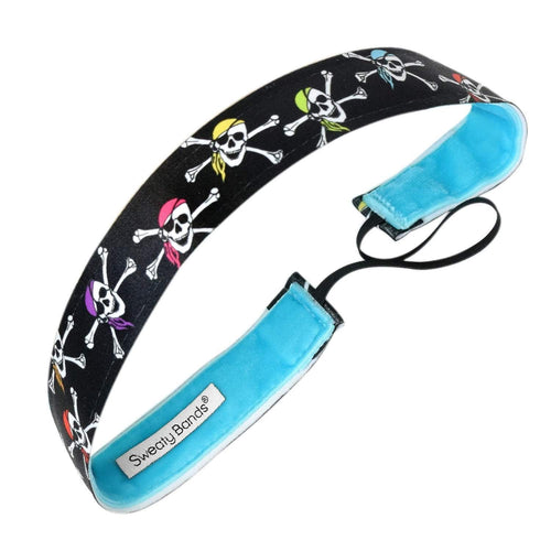 Bad to the Bone | Black, Multi | 1 Inch Sweaty Bands Non Slip Headband
