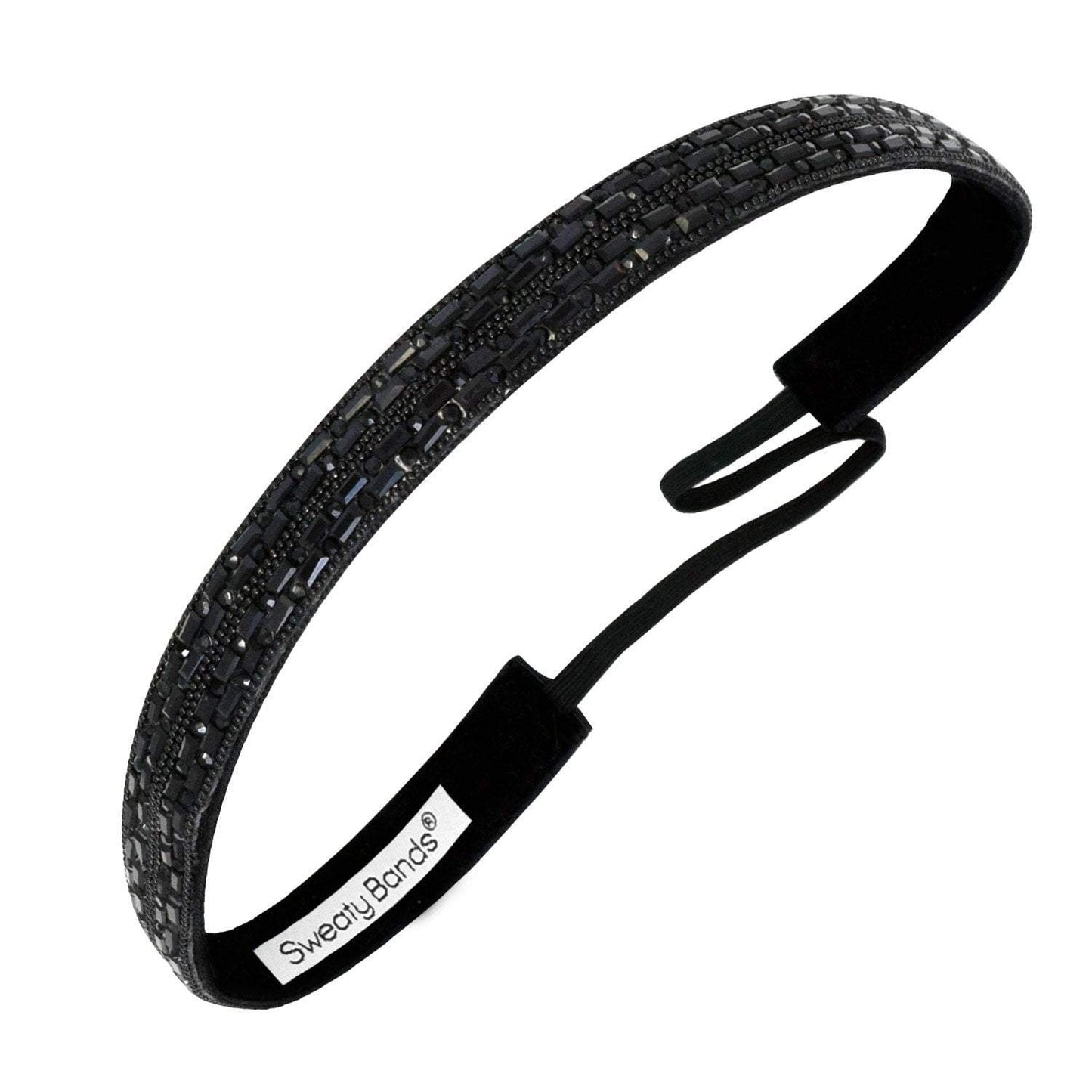 Bling | Always in Style | Black | 5/8 Inch Sweaty Bands Non Slip Headband