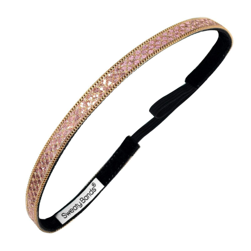 Bling | Brilliant Moves | Rose Gold | 3/8 Inch Sweaty Bands Non Slip Headband