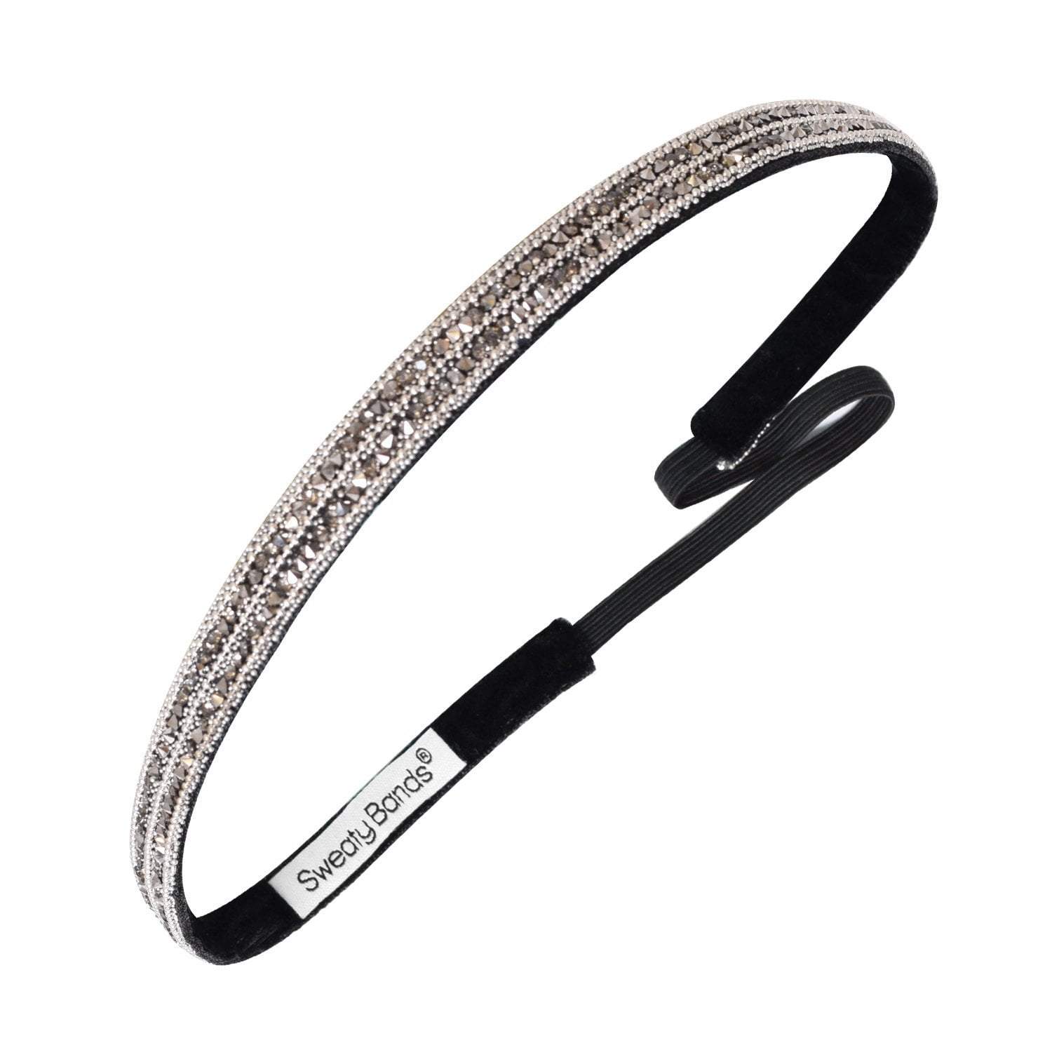 Bling | Crystal Baller | Silver | 3/8 Inch Sweaty Bands Non Slip Headband