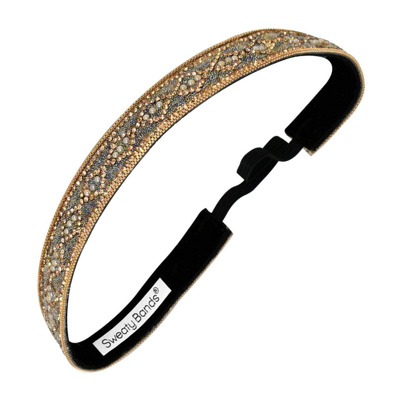 Bling | Diamond Goals | Gold | 5/8 Inch Sweaty Bands Non Slip Headband