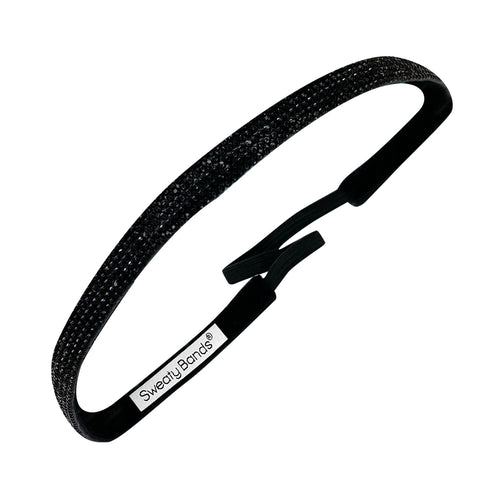 Bling | Glitterati | Black | 3/8 Inch Sweaty Bands Non Slip Headband