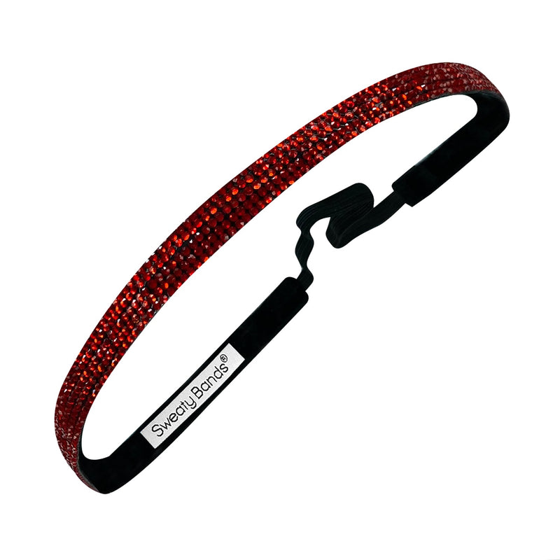 Bling | Glitterati | Red | 3/8 Inch Sweaty Bands Non Slip Headband