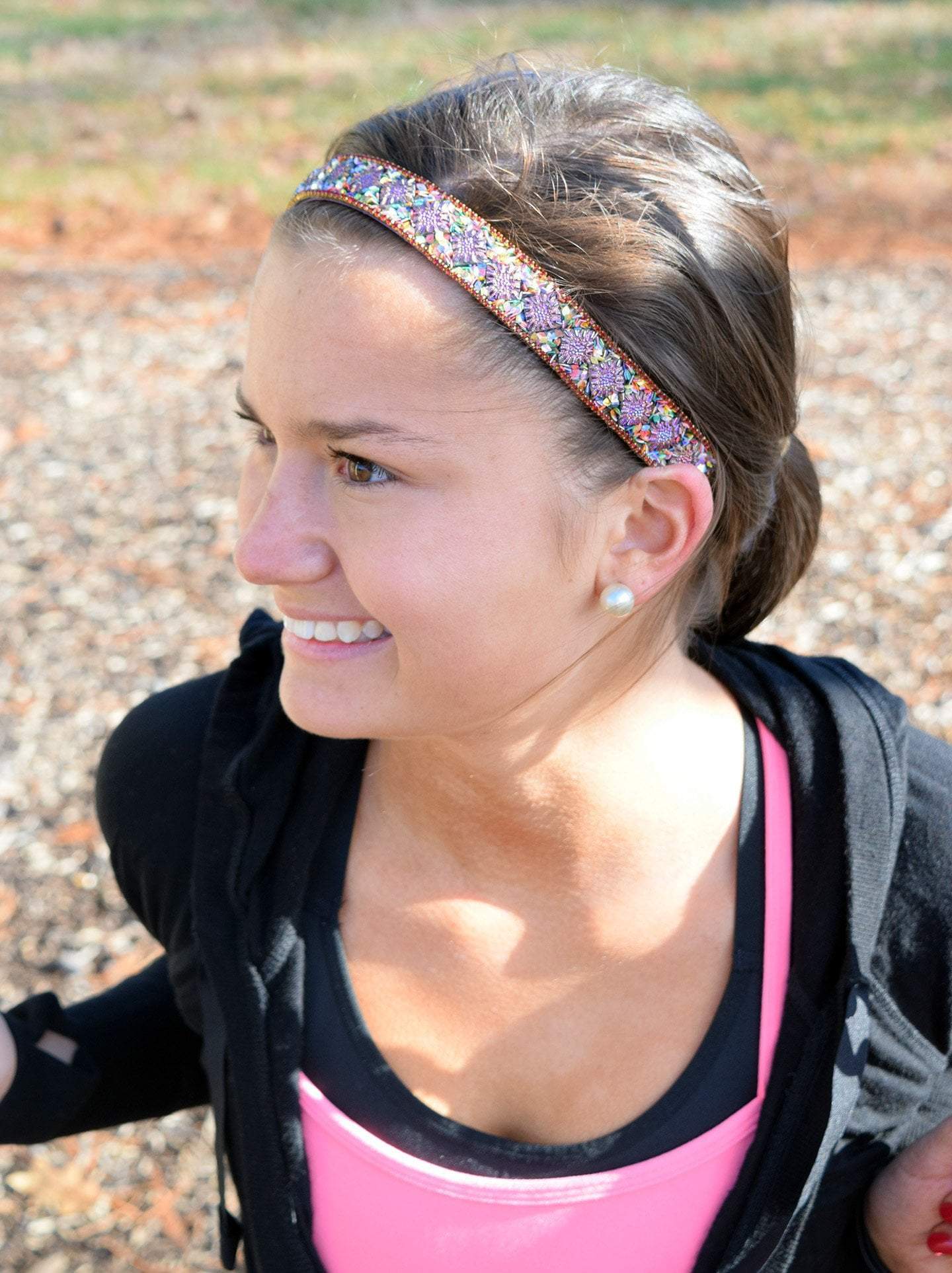 Bling | Gypsy Glam | Pink, Multi | 7/8 Inch Sweaty Bands Non Slip Headband