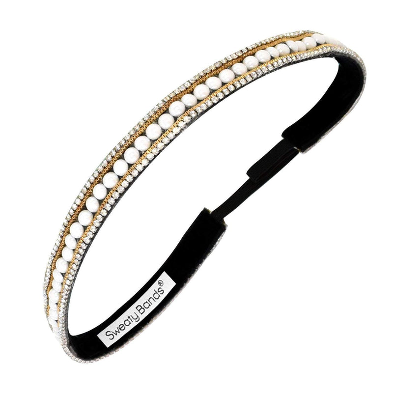 Bling | Pearls of Wisdom | White | 5/8 Inch Sweaty Bands Non Slip Headband