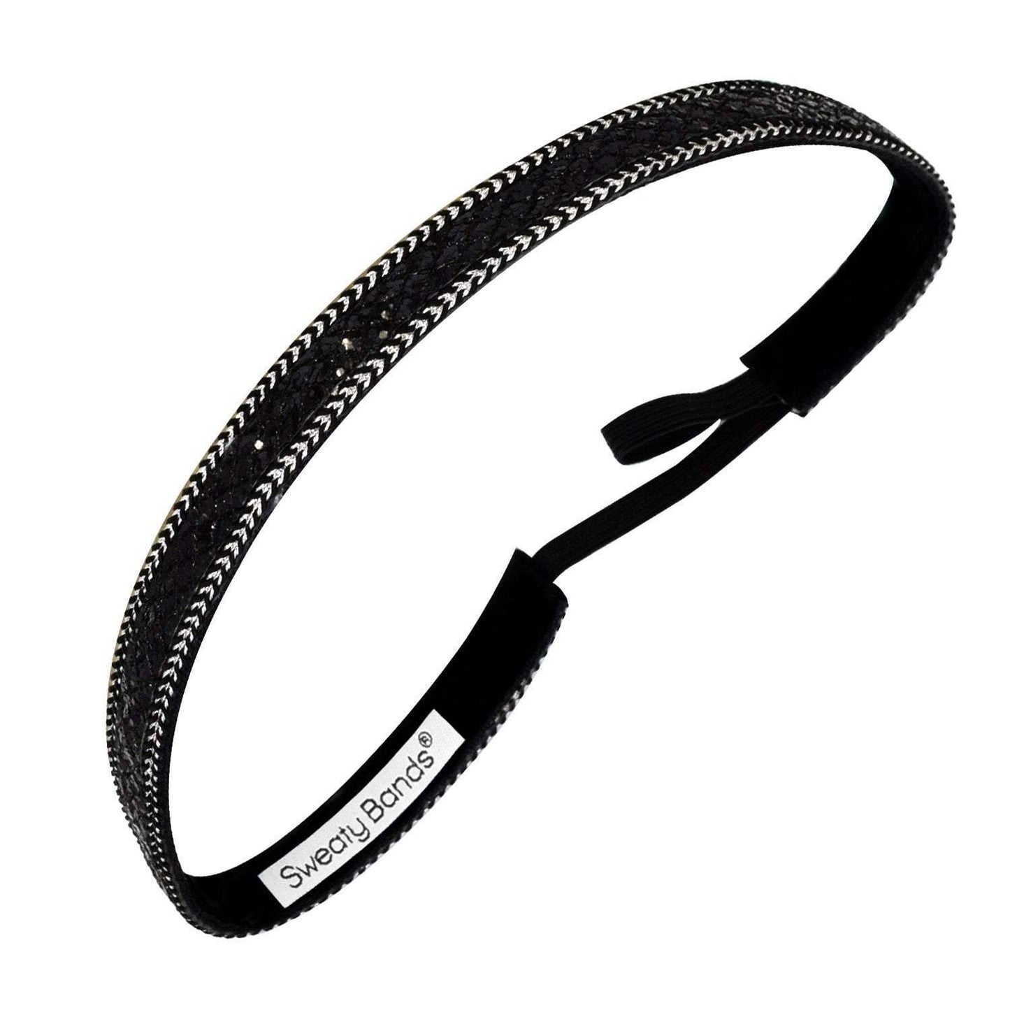 Bling | Unique Chic | Black | 5/8 Inch Sweaty Bands Non Slip Headband