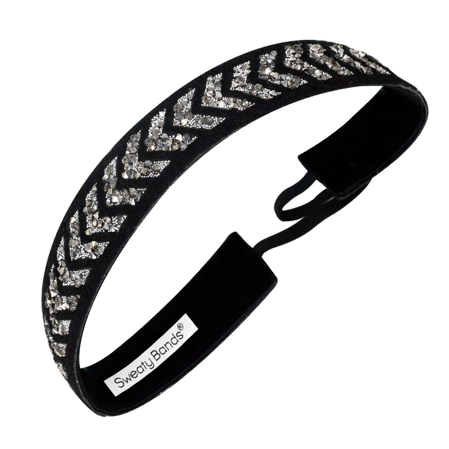 Bling | Walk This Way | Black, Silver | 1 Inch Sweaty Bands Non Slip Headband