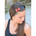 Bowtique | Polka Dot Viva Diva | Black | 1 Inch Sweaty Bands Non Slip Headband